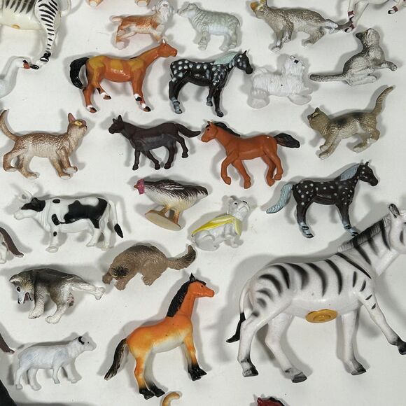 Lot of 86 Plastic Animal Minature Toys Figures Horse Dog Zebra Farm HIppo - Picture 6 of 14